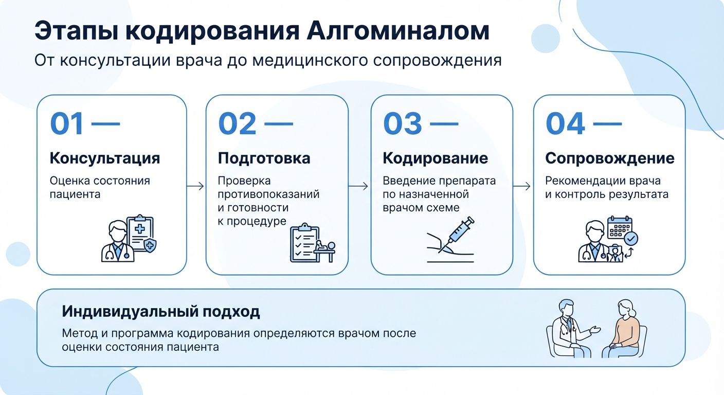 Кодирование препаратом «Алгоминал» в городе Дюртюли инфографика